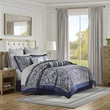Alcott Hill® Pereira 12 Piece Comforter Set w/ Cotton Bed Sheets Polyester/Polyfill in Blue/Navy | King Comforter + 11 Additional Pieces | Wayfair