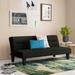Zipcode Design™ Fayetteville Twin 69" Wide Tufted Back Convertible Sofa Wood/Microfiber/Microsuede in Black/Brown | 29 H x 69 W x 32 D in | Wayfair
