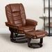 Charlton Home® Casey-Jane Contemporary LeatherSoft Recliner w/ Horizontal Stitching & Ottoman Metal | 41 H x 32.75 W x 40 D in | Wayfair