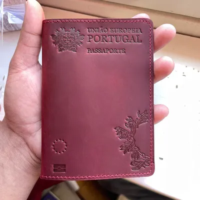 Couverture de passeport en cuir véritable cuir de vache rétro porte-passeport portugais étui à
