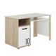 Bureau avec 1 porte et rangements L120cm - Marron clair et blanc