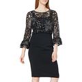 Gina Bacconi Damen Women's Embroidered Overtop Dress Cocktailkleid, Schwarz, 42