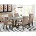 East West Furniture Dining Table Set- a Wooden Table and Dark Khaki Linen Fabric Chairs, Distressed Jacobean(Pieces Options)
