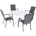 Hanover Del Mar 5-Piece Outdoor Dining Set with 4 Padded Sling Chairs and a 38" Square Dining Table