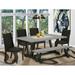 East West Furniture Dining Table Set- a Wooden Table and Black Linen Fabric Parson Chairs, Black(Pieces Options)