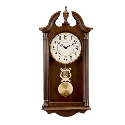 Bulova Saybrook Hardwood Cherry Finish Chime Pendulum Wall Clock