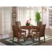 East West Furniture 5 Piece Dining Room Table Set- a Round Dining Table and 4 Kitchen Chairs, (Finish & Seat Options)