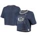 Women's Nike Navy Penn State Nittany Lions Slub Ringer Performance Cropped T-Shirt