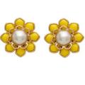 Kate Spade Jewelry | Kate Spade Sweet Zinnia Stud Earrings Yellow & Gold | Color: White/Yellow | Size: Os