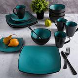 Gibson Soho Lounge 16-piece Jade Dinnerware Set, Matte Reactive Ceramic/Earthenware/Stoneware in Green | Wayfair 131172.16R