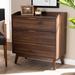Wade Logan® Anudeep Mid-Century Modern 3 - Drawer Bachelor's Chest in Wood in Brown | 33.9 H x 31.5 W x 15.7 D in | Wayfair