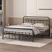 Trent Austin Design® Kempst Metal Bed Mattress Foundation w/ Headboard No Box Spring Needed in Black | 40.1 H x 62.2 W in | Wayfair