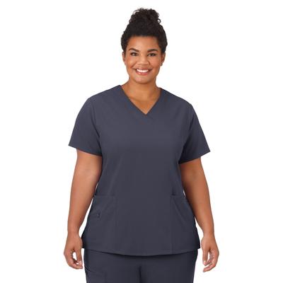 Plus Size Women's Jockey Scrubs Women's Favorite V-Neck Top by Jockey Encompass Scrubs in Charcoal (Size 3X(24W-26W))