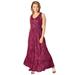 Plus Size Women's Tiered Maxi Dress by ellos in Periwinkle Raspberry Floral (Size 30/32)