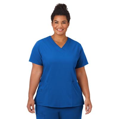 Plus Size Women's Jockey Scrubs Women's Favorite V-Neck Top by Jockey Encompass Scrubs in Galaxy (Size L(14-16))