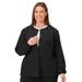 Plus Size Women's Jockey Scrubs Women's Snap to it Warm-Up Jacket by Jockey Encompass Scrubs in Black (Size 3X(24W-26W))