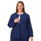 Plus Size Women's Jockey Scrubs Women's Snap to it Warm-Up Jacket by Jockey Encompass Scrubs in New Navy (Size XL(18-20))