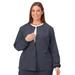 Plus Size Women's Jockey Scrubs Women's Snap to it Warm-Up Jacket by Jockey Encompass Scrubs in Charcoal (Size M(10-12))