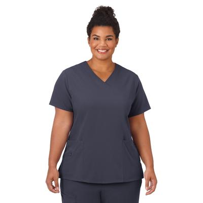 Plus Size Women's Jockey Scrubs Women's Favorite V-Neck Top by Jockey Encompass Scrubs in Charcoal (Size L(14-16))