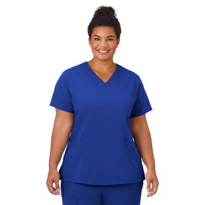 Plus Size Women's Jockey Scrubs Women's Favorite V-Neck Top by Jockey Encompass Scrubs in Royal (Size XL(18-20))