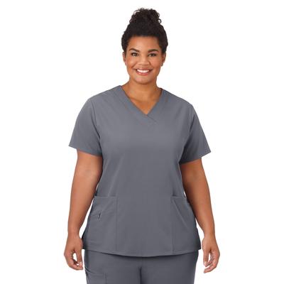 Plus Size Women's Jockey Scrubs Women's Favorite V-Neck Top by Jockey Encompass Scrubs in Pewter (Size 2X(20W-22W))