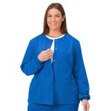 Plus Size Women's Jockey Scrubs Women's Snap to it Warm-Up Jacket by Jockey Encompass Scrubs in Royal (Size L(14-16))