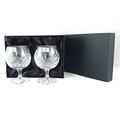 DGS Country Crafts Solitaire Crystal Pair of 24% Hand Cut Lead Crystal Brandy Glasses in Presentation Box