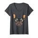 Damen French Bulldog Hund Mops Kostüm Outfit Fasching Halloween T-Shirt mit V-Ausschnitt