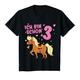 Kinder Pony 3 Jahre alt Pferd Ich Bin Schon 3 Mädchen 3. Geburtstag T-Shirt