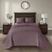 Madison Park Mansfield Reversible Oversized 3-piece Solid Texture Bedspread Quilt Set with Matching Shams