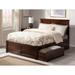 Madison King Platform Bed with Footboard and 2 Drawers in Walnut