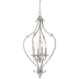 Lavery Savannah Row Brushed Nickel & Clear Glass 4 Light Foyer