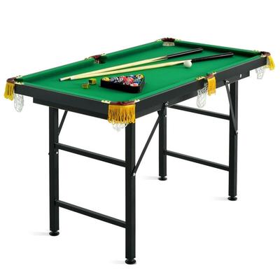 47" Folding Billiard Table Pool Game Table with Cues and Brush Chalk