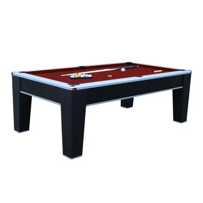 Hathaway Mirage 90-in Billiards Pool Game Room Table - Black and Silver with Dark Red Felt