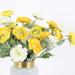 FloralGoods Silk 3 Bloom Buttercup Stem in Yellow and White 19" Tall
