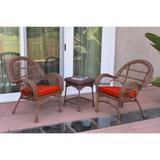 Jeco 3-piece Santa Maria Honey Steel and Wicker Chair Set