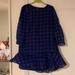 Madewell Dresses | Blue And Black Check Silk Shift Dress Madewell | Color: Black/Blue | Size: L