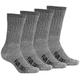 FUN TOES Men's 70% Merino Wool Crew Socks 4 Pack Midweight Arch Support Fully Cushioned Ideal for Hiking - Black - Large