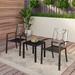 Claribelle 3-piece Black Patio Bistro Set with Square Table by Havenside Home