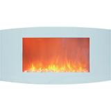 Cambridge Callisto 35-In. Wall-Mount Electric Fireplace with White Curved Panel and Crystal Rocks