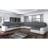 Gray Sectional - Orren Ellis Rixensart 153" Wide Sleeper Corner Sectional w/ Storage Faux Leather/Polyester | 33.5 H x 153 W x 122 D in | Wayfair