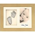 Baby Casting Kit with 11.5x8.5" Oak Effect Frame/Silver Metallic Paint by BabyRice