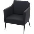 Fauteuil de salon HHG 707a, fauteuil cocktail fauteuil relax fauteuil similicuir noir - black