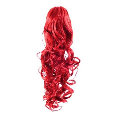 Fashiongirl - Clip In Pferdeschwanz Haarverlängerung Feuerrot - Gelockt Haarextensions 1 ct