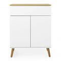 Petit buffet en bois 1 tiroir 2 portes L74cm blanc