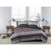 London Fog Warren Stripe 3 Piece Comforter Set