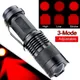 Lampe de poche puissante à lumière led rouge torche 300 Lumen 7W Mini lampe de poche Portable