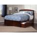 Richmond Queen Platform Bed with 2 Drawers in Walnut