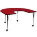 Mobile 60''W x 66''L Horseshoe Thermal Laminate Activity Table - Adjustable Legs