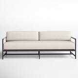 Joss & Main Esme 87" Wide Outdoor Patio Sofa w/ Sunbrella Cushions Wicker/Rattan/Metal/Rust - Resistant Metal/Sunbrella® Fabric Included | Wayfair